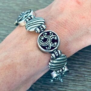 Brighton Silver Circles Link Bracelet